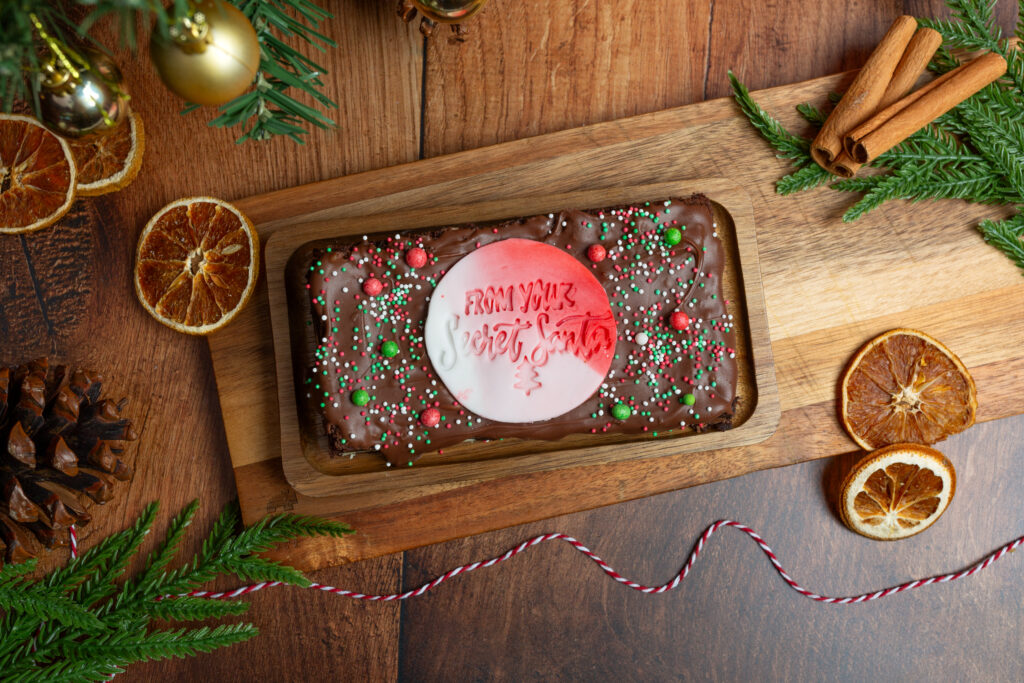 “From Your Secret Santa” Brownie Slab - Image 4