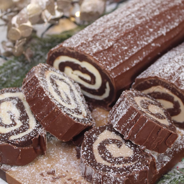 Large Yule Log - Milk Chocolate, Kinder or White Chocolate Centre COLLECTION ONLY